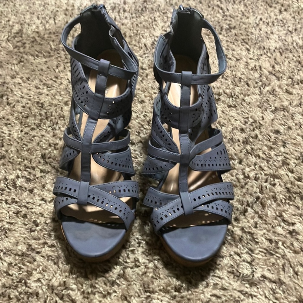 Blue high heels